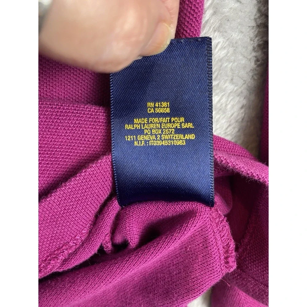 Polo Ralph Lauren long Sleeve polo Kids Girls Fuchsia Top L‎ (14-16)